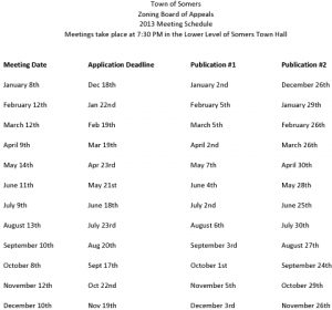 Icon of 2013 ZBA Meeting Schedule